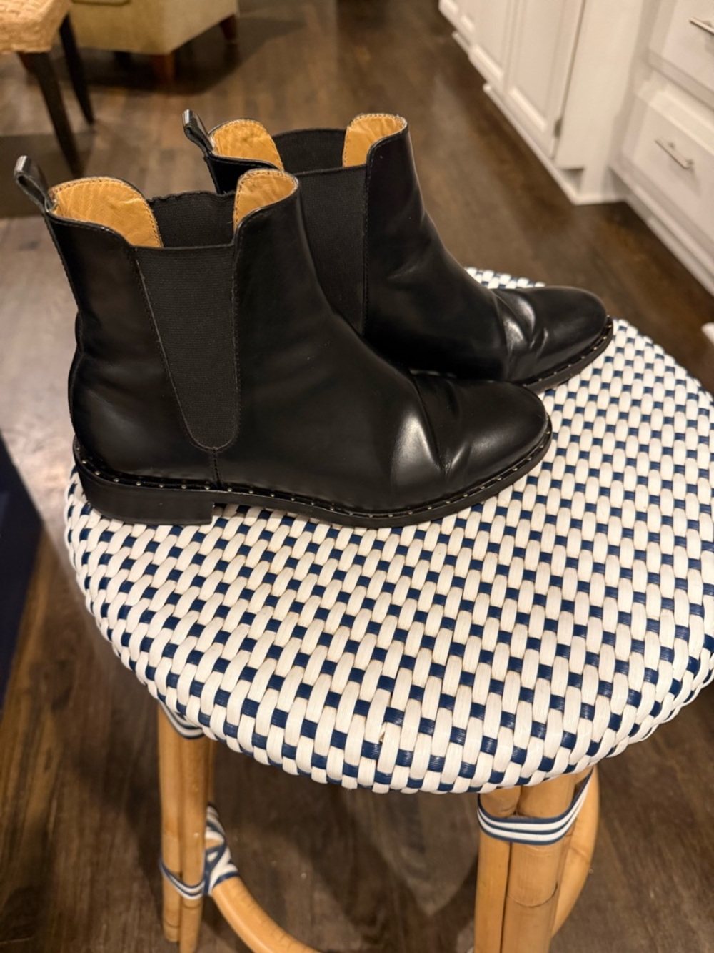 Sezane Tan Leather Insole with Black Trim